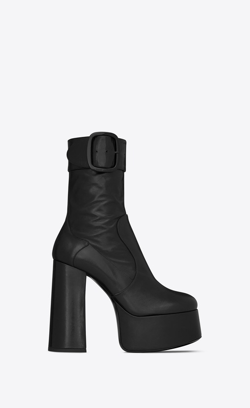 SAINT LAURENT ブーツ レディース billy platform bootie in leather a_V4